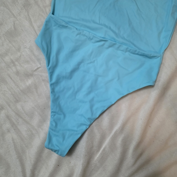 Light Blue Wrap Front One-Piece Swimsuit by Sisterly Swimwear - Picture 8 of 8